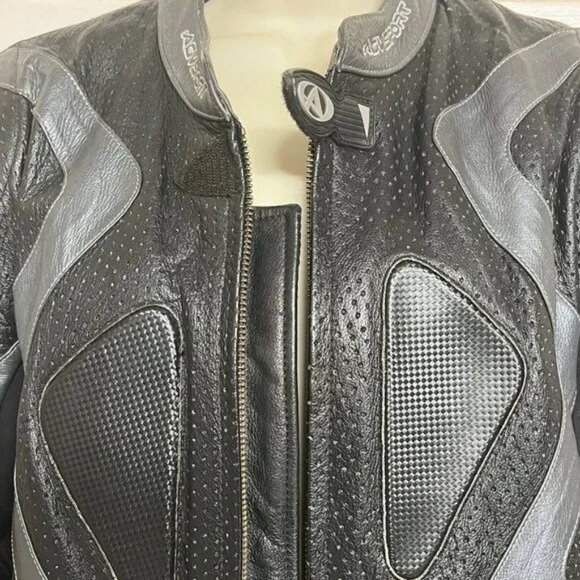 AGVSPORT BREEZE Real Leather Perforated Cycle 🏍️ Jacket w/ ARMOR💪 🛡️-Size 48 - Picture 4 of 12